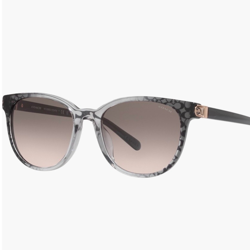Coach 54mm Gradient Round Sunglasses - Picture 2 of 11